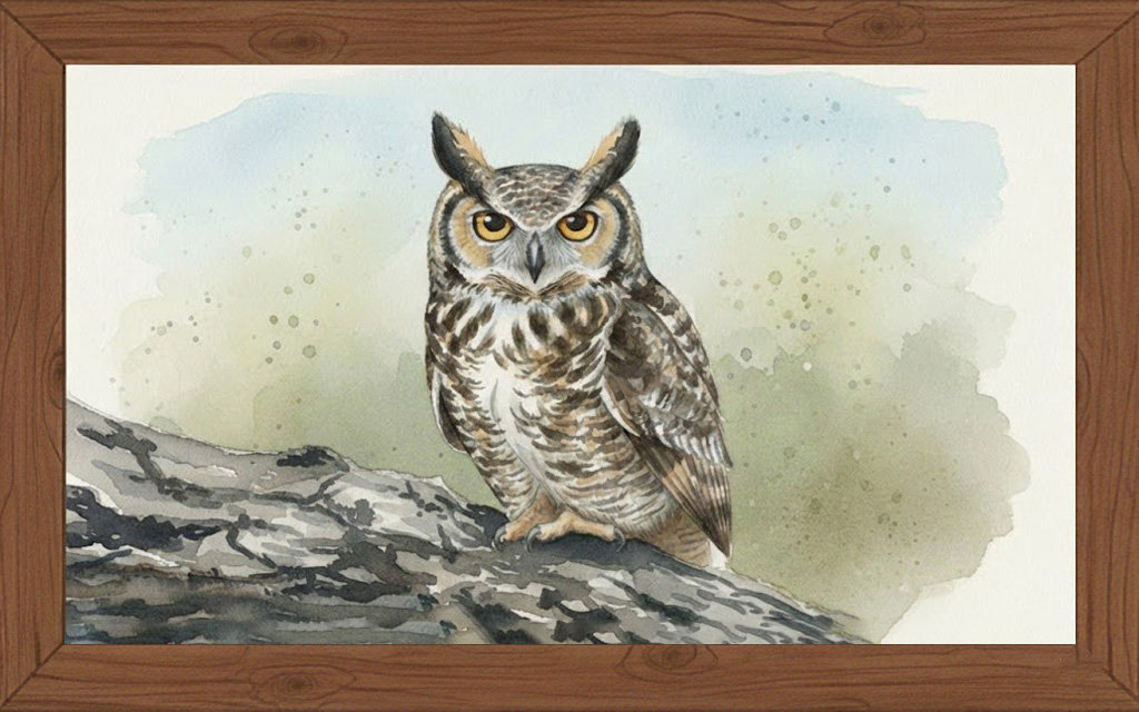 Dibujo de la especie bubo magellanicus
