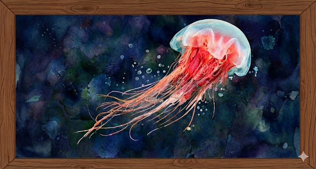 Dibujo de la especie medusa melena de leon