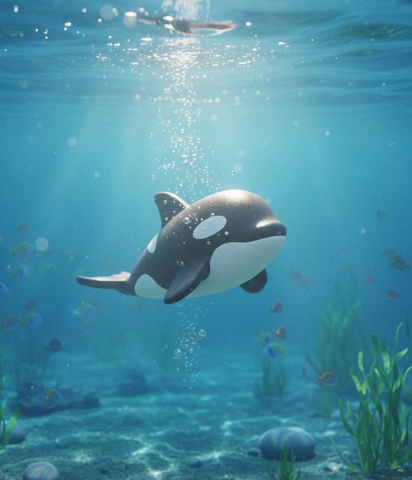 Dibujo animal de una orca