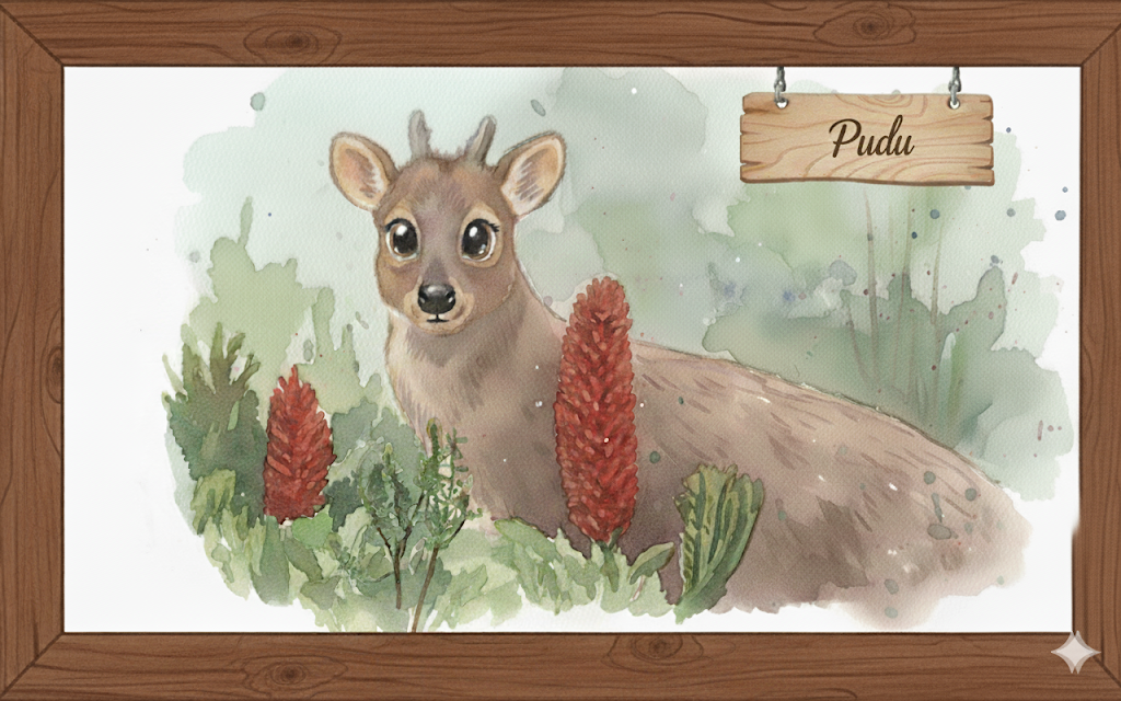 Dibujo de la especie pudu puda